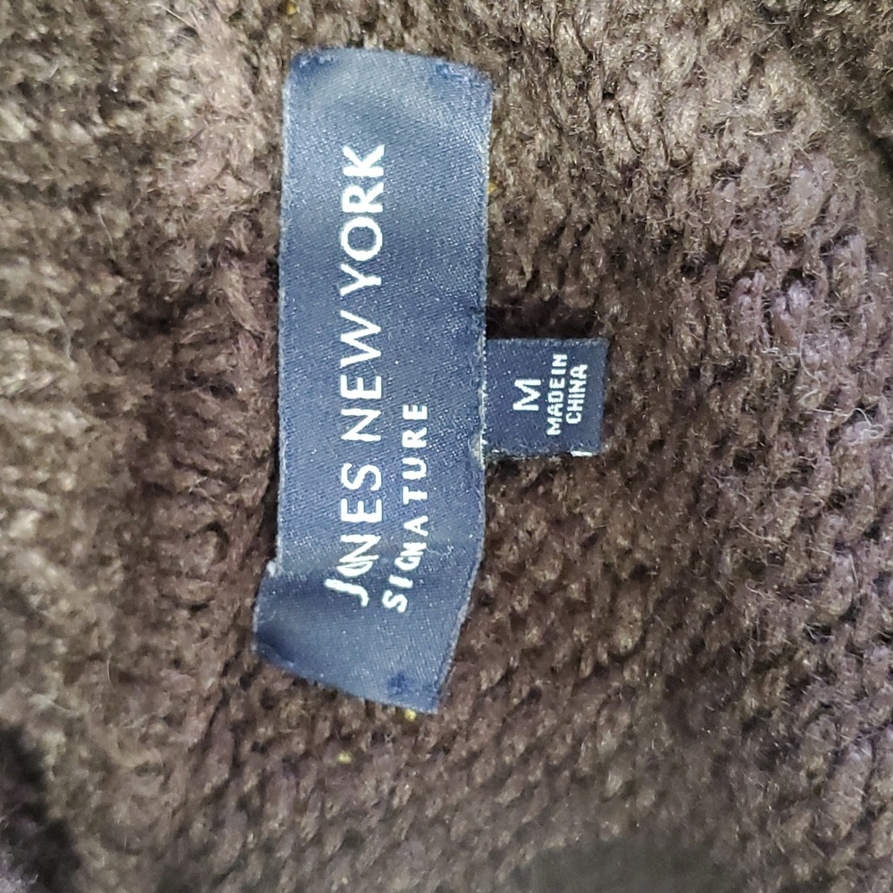 Jones ny women''s brown cowl neck  sweater size M - Picture 9 of 14